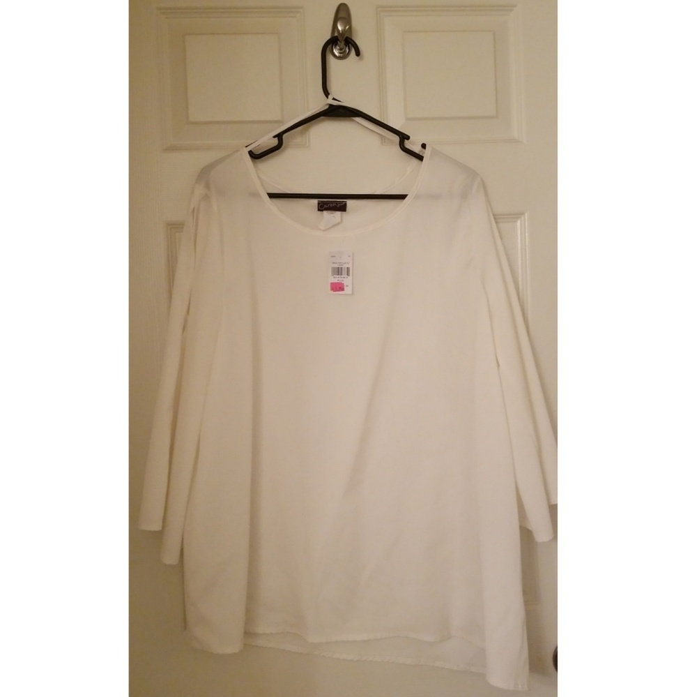 **Plus Size Sheer Blouse with Open Sleeve Detail**